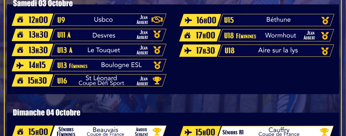Matchs du Week-end Stade Portelois